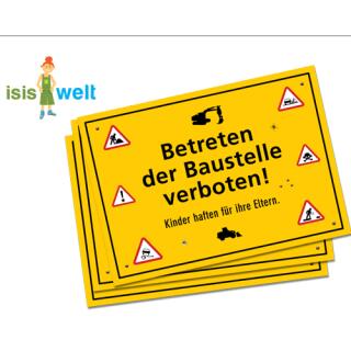 69-teiliges Party-Set - Baustelle - Teller Becher Servietten Platzsets Einladungen Girlande Trinkhalme Geschenkebox  mit Bagger und Radlader  für 6 - 8  Kinder