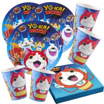 52-teiliges Party-Set Yo-kai Watch - Teller Becher Servietten  für 16  Kinder