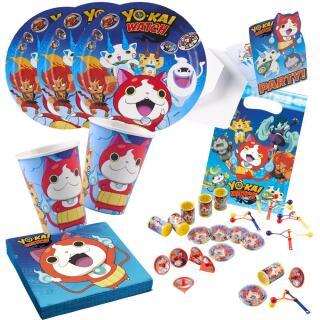 53-teiliges Party-Set Yo-kai Watch - Teller Becher Servietten Partytüten Einladungen Mitgebsel 24-teilig  für 8  Kinder