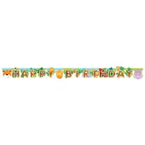 Girlande Happy Birthday, 170 x 15 cm  - Tiere -...