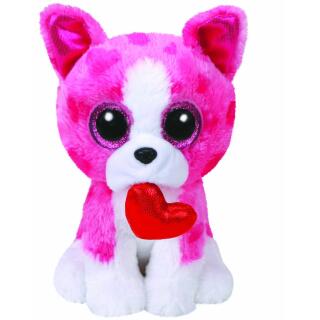 TY Beanie Boos  Romeo - Hund pink mit Herz, 15 cm Valentin