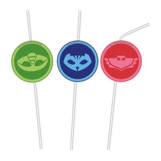 PJ Masks PyjamaheldenTrinkhalme, 6 Stück