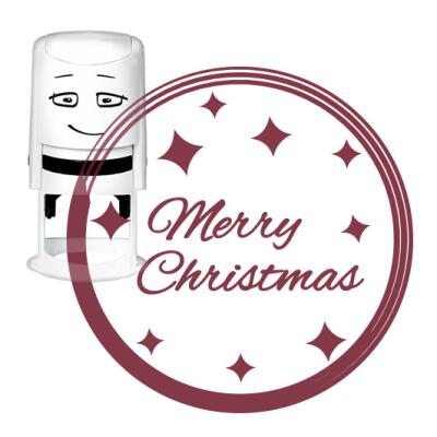 NIO Stempel clear stamp Standardmotive  4 cm Merry Christmas - glamour badge NI2019