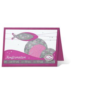 Ursus Masking Tape  "Religion pink" - Konfirmation grau pink silber 15 mm x 10 m (19)