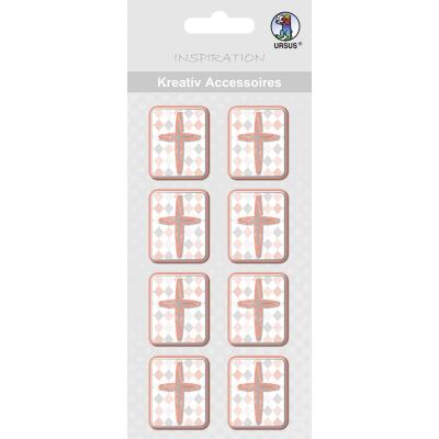 Ursus Kreativ Accessoires Sticker "Jesus Orange" Kreuz, 8 Stück - (345)