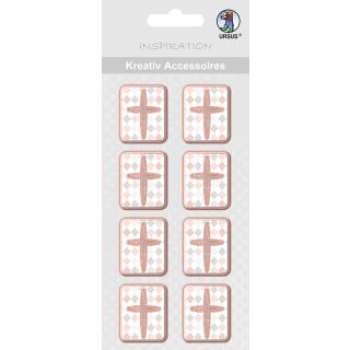 Ursus Kreativ Accessoires Sticker "Jesus Orange" Kreuz, 8 Stück - (345)