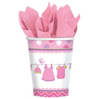 32-teiliges Party Set Baby Shower With Love - Girl - Teller, Becher, Servietten für 8 Personen