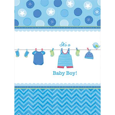 Baby Party  -  Shower With Love - Boy - Tischdecke, 138 x 259 cm, Kunststoff