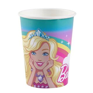 37-teiliges Party-Set Barbie Dreamtopia mit Einhorn   - Teller Becher Servietten Tischdecke für 8 Kinder