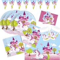 50-teiliges Party-Set Einhorn - Unicorn - Teller Becher...