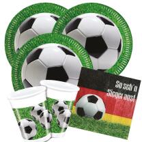 36-teiliges Party-Set Fußball Party So sehn Sieger aus - Teller Becher Servietten für 8 Personen