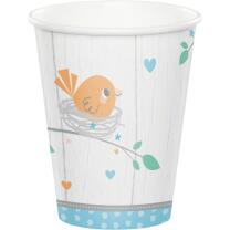 48-teiliges Party-Set Baby shower - Hello Baby Boy Teller Becher Servietten für 16 Personen