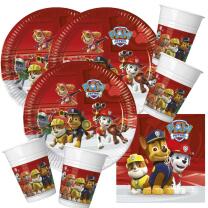 52-teiliges Party-Set Paw Patrol Ready for Action - Teller Becher Servietten  für 16 Kinder