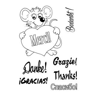 Efco (131) clear stamps Stempel Set - Danke Merci Thanks