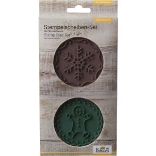 Ø 7 cm 2er Set Gingerman & Snowflake