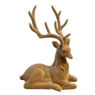 Hirsch sitzend hellbraun 20  15 cm